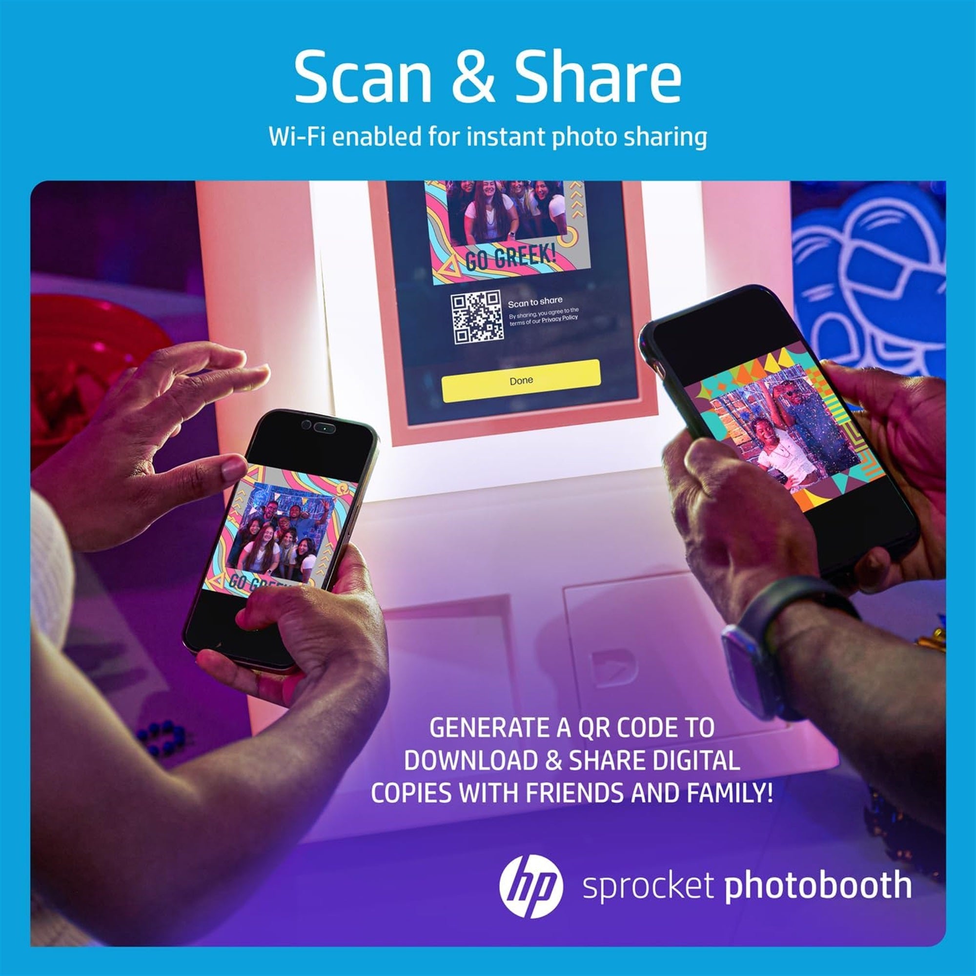 HP Sprocket Photobooth 3x4 照片打印机（粉色）套装，含 Zink 纸（100 张）和便携包