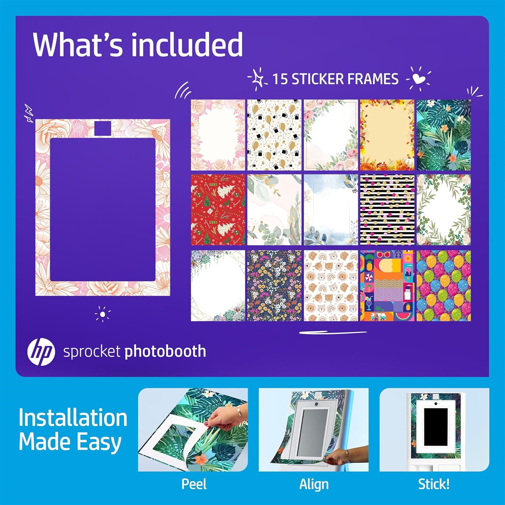 HP Decorative Stickers Frames, Custom Adhesive Frame Stickers