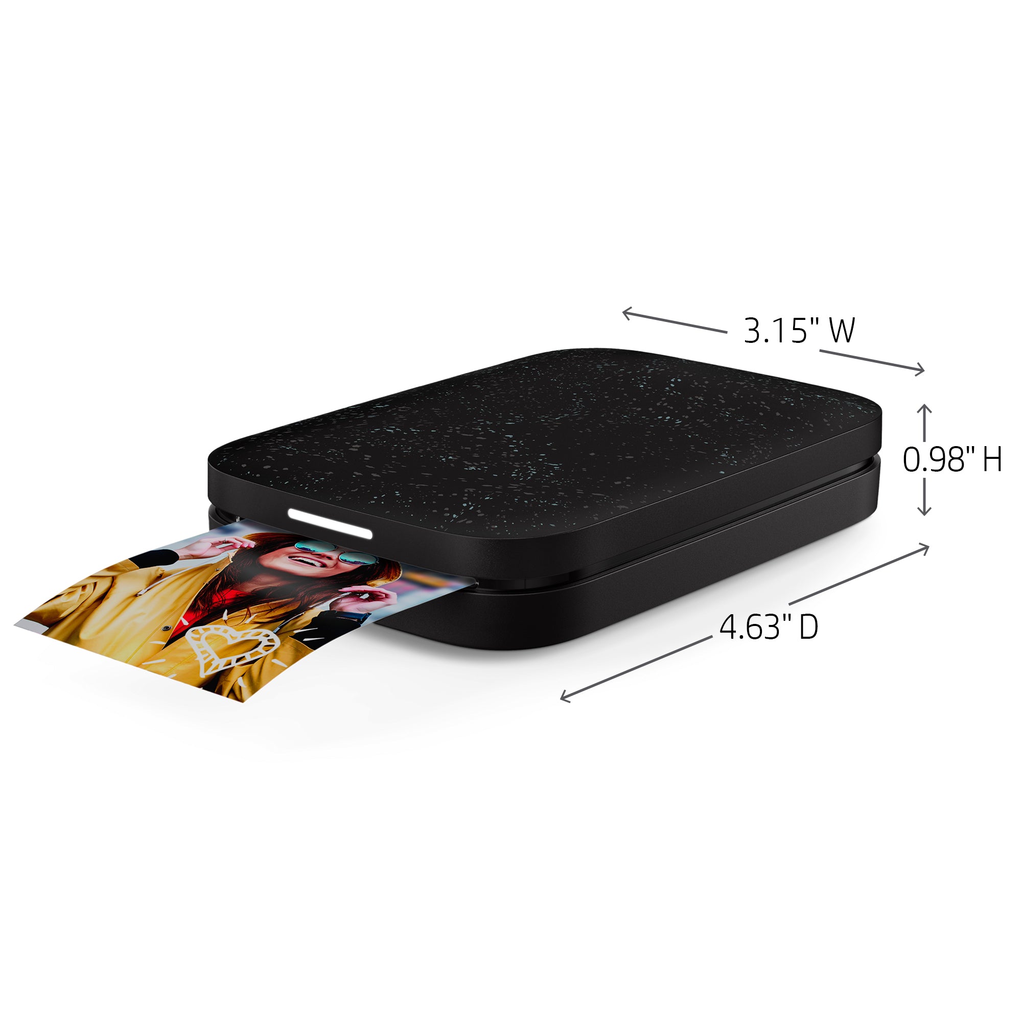 HP Sprocket Portable Instant Photo Printer 2” x 3” Black Noir hpsprocket